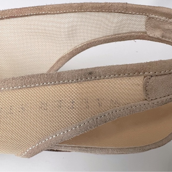 Walter Steiger Italy Suede Mesh Tan Slingback Kitten Heels Women’s SZ 7.5 - Picture 10 of 13